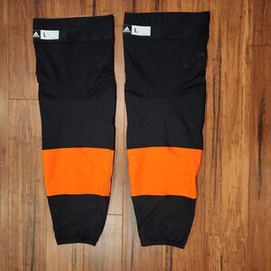 Adidas NHL Team Issued Socks Men's L Philadelphia Flyers Alternate Uniform